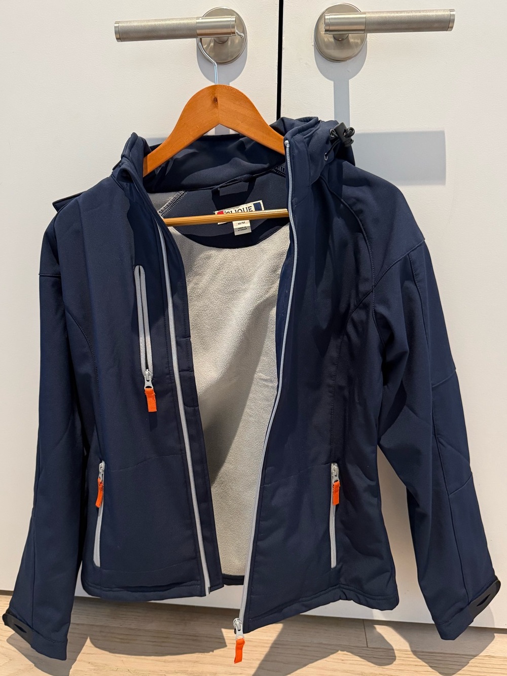 Navy Softshell Jacket with Hood